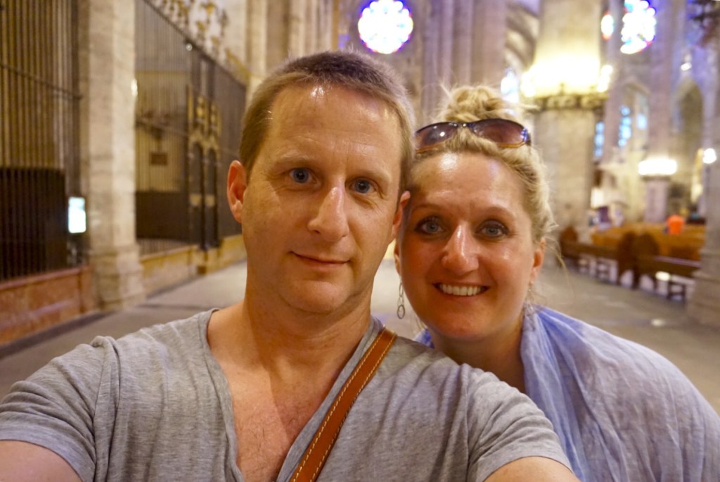 Chris and Jen in the nave of Palma Cathedral