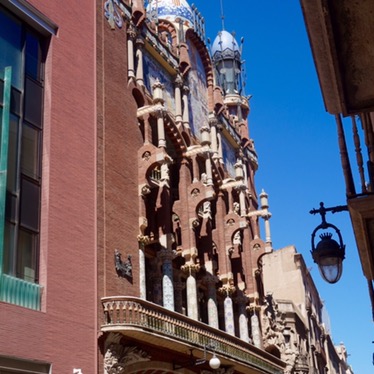 The Palau de la Musica Catalana seen from the street corner
